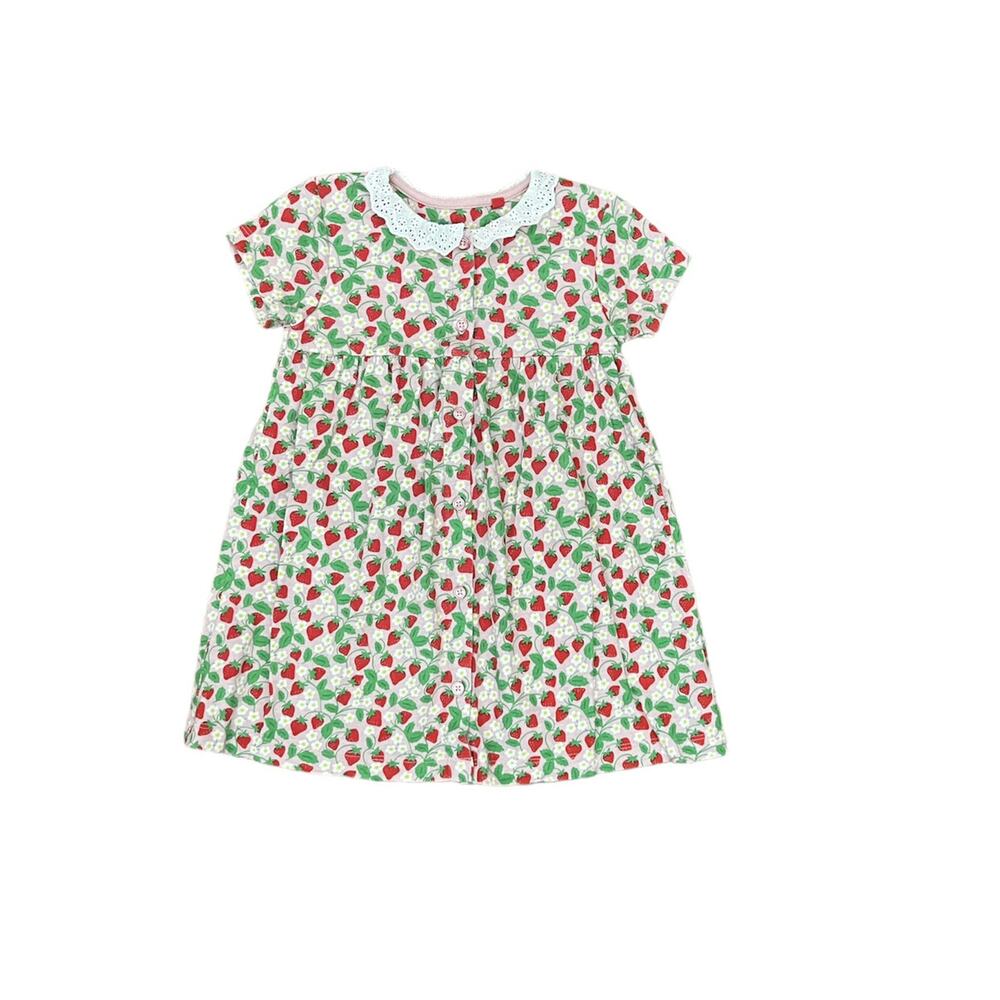 Boden (2|3y) Strawberry Frilly Collar Dress